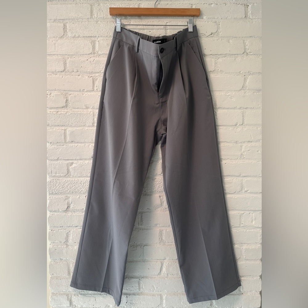 Pull&Bear Men's Grey Dress Pants